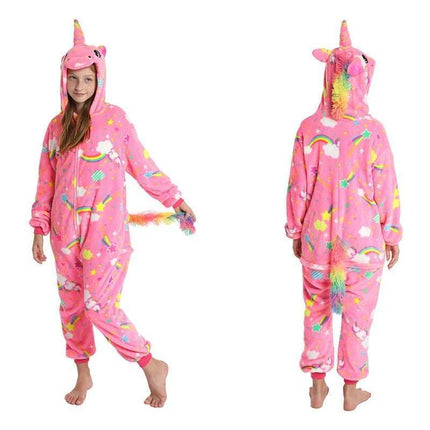 Girl Panda Unicorn Dinosaur Flannel Pajama Set - Pajama Set - 27kids - Mad Fly Essentials