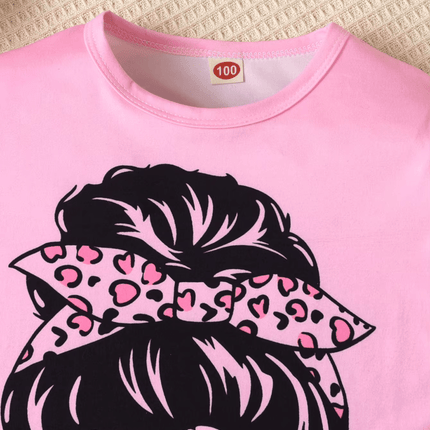 Girl Pink Purple Leopard Denim Fashion Clothing Set - Clothing Set - LJMOFA - Mad Fly Essentials