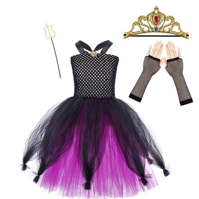 Girl Sea Witch Villain Tutu Costume Party Dress - Party Dress - KoolKids - Mad Fly Essentials