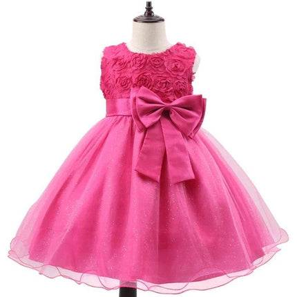 Girl Summer Bow Wedding Party Dress - Mad Fly Essentials