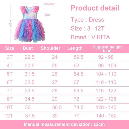 Girl Summer Flare Sleeve Mermaid Cake Dress - Mad Fly Essentials