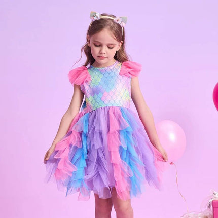 Girl Summer Flare Mermaid Costume Dress - Mad Fly Essentials
