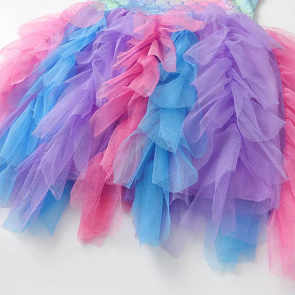 Girl Summer Flare Sleeve Mermaid Cake Dress - Mad Fly Essentials