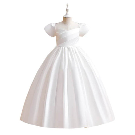 Girl Teen Satin White Bridesmaid Party Dress - Party Dress - Bear Leader - Mad Fly Essentials