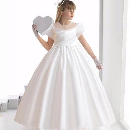 Girl Teen Satin White Bridesmaid Party Dress - Party Dress - Bear Leader - Mad Fly Essentials