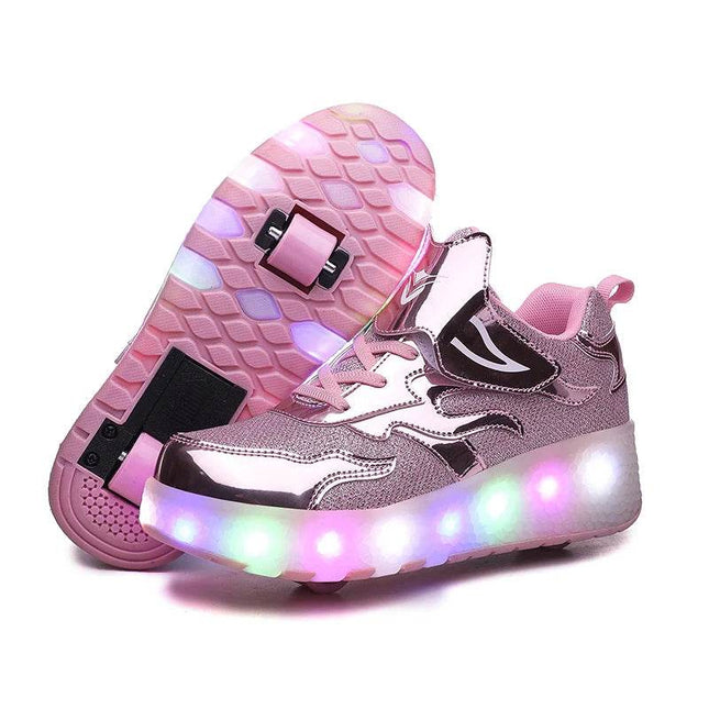 Girl Tow Wheels Skate Kids LED Shoes - Kids LED Shoes - Mater Kom - Mad Fly Essentials