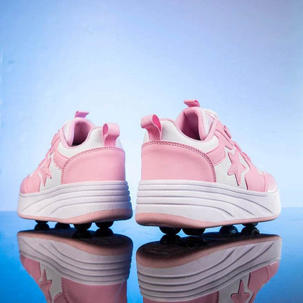 Girl Trendy 4 - wheel Roller Skate Sneakers Kids LED Shoes - Kids LED Shoes - DF.ECHO - Mad Fly Essentials