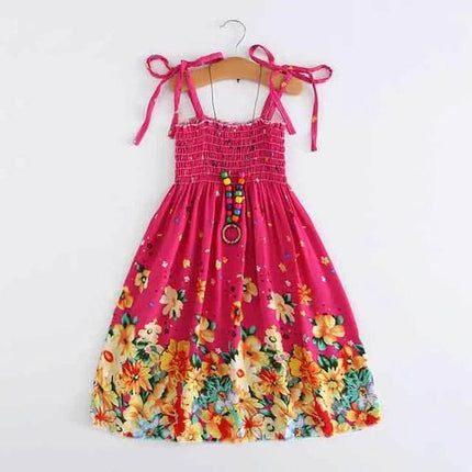 Girls 2 - 12T Summer Floral Bohemian Beach Dress - Beach Dress - Bibihou - Mad Fly Essentials