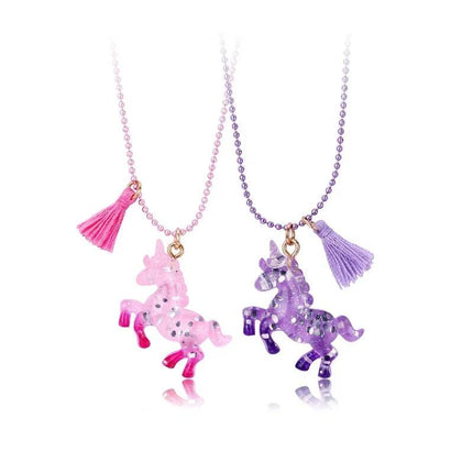 Girls 2PC Cartoon Resin Unicorn Pendant Necklace - Necklace - Laudsong - Mad Fly Essentials