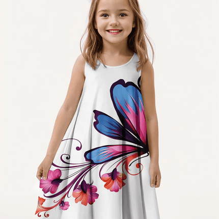 Girls 3D Graphic Sleeveless Butterfly Party Dress - Party Dress - ABreeze - Mad Fly Essentials