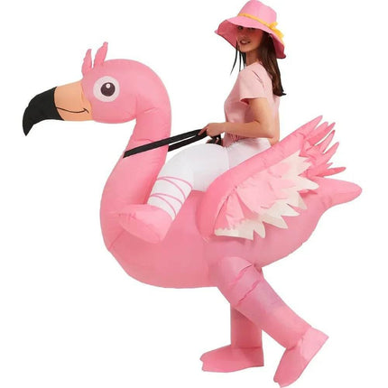 Girls Flamingo Inflatable Party Costume Set - Mad Fly Essentials