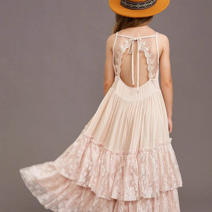 Girls Lace Flower Wedding Princess Dress - Princess Dress - Bibihou - Mad Fly Essentials