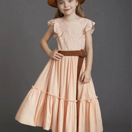 Girls Lace Flower Wedding Princess Dress - Princess Dress - Bibihou - Mad Fly Essentials