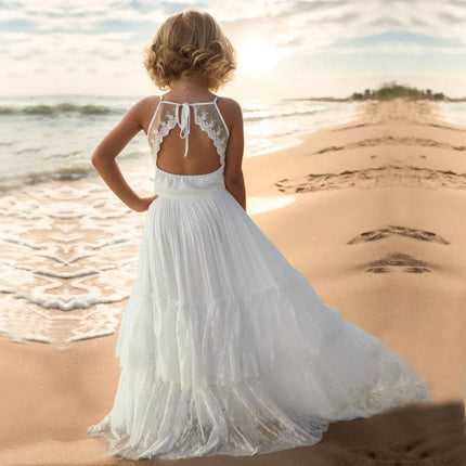 Girls Lace Flower Wedding Princess Dress - Princess Dress - Bibihou - Mad Fly Essentials