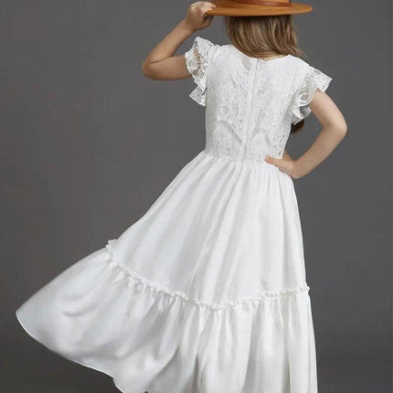 Girls Lace Flower Wedding Princess Dress - Princess Dress - Bibihou - Mad Fly Essentials