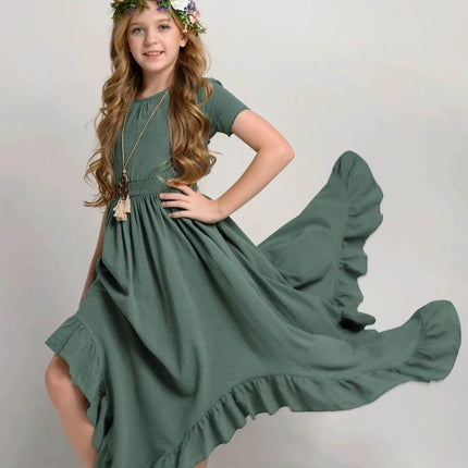 Girls Lace Flower Wedding Princess Dress - Princess Dress - Bibihou - Mad Fly Essentials