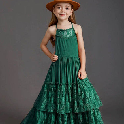 Girls Lace Flower Wedding Princess Dress - Princess Dress - Bibihou - Mad Fly Essentials