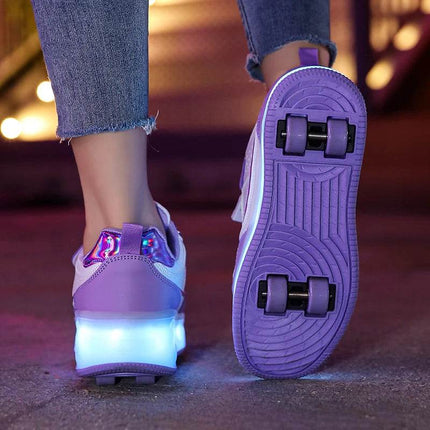 Girls LED USB-Charging Skate Luminous Shoes - Mad Fly Essentials