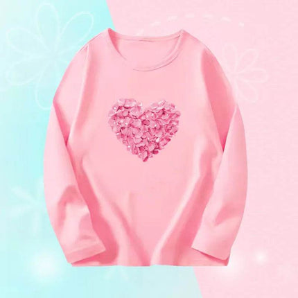 Girls Long Heart Kids Graphic Tee Tops Hoodies - Hoodies - Lolocee - Mad Fly Essentials
