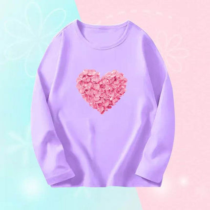 Girls Long Heart Kids Graphic Tee Tops Hoodies - Hoodies - Lolocee - Mad Fly Essentials