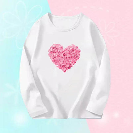 Girls Long Heart Kids Graphic Tee Tops Hoodies - Hoodies - Lolocee - Mad Fly Essentials