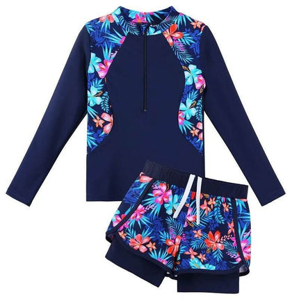 Girls Long UV50+ Rainbow Tankini Swimwear Set - Swimwear Set - DXTON - Mad Fly Essentials