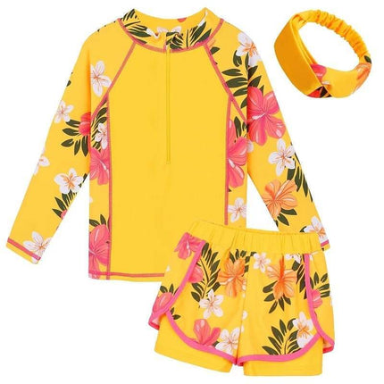 Girls Long UV50+ Rainbow Tankini Swimwear Set - Swimwear Set - DXTON - Mad Fly Essentials