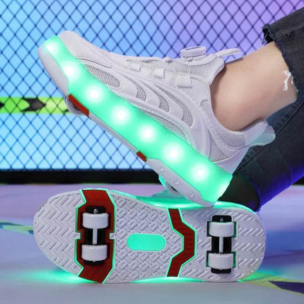 Girls Pink USB Skater 4W Sneakers Kids LED Shoes - Kids LED Shoes - DF.ECHO - Mad Fly Essentials