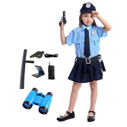 Girls Police Dress Up Uniform Costume Set - Costume Set - Costumes Plus - Mad Fly Essentials