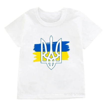Girls Ukraine Trident Graphic Summer Shirt - Shirt - Ins Style - Mad Fly Essentials