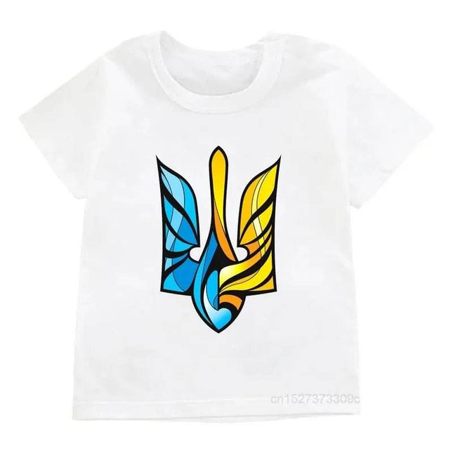 Girls Ukraine Trident Graphic Summer Shirt - Mad Fly Essentials
