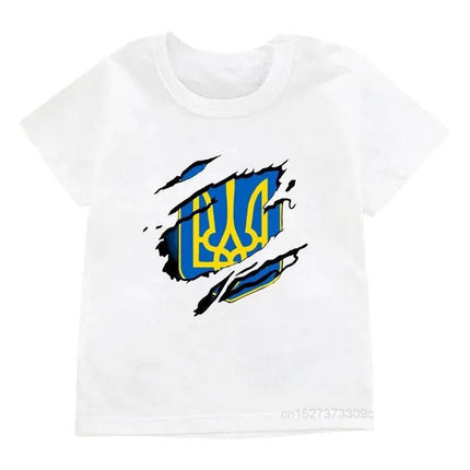 Girls Ukraine Trident Graphic Summer Shirt - Shirt - Ins Style - Mad Fly Essentials