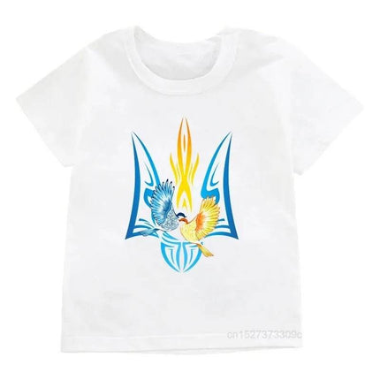 Girls Ukraine Trident Graphic Summer Shirt - Shirt - Ins Style - Mad Fly Essentials