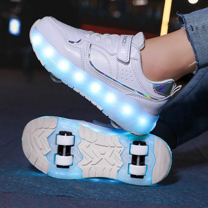 Girls USB Light Luminous Skate Sneakers Kids LED Shoes - Kids LED Shoes - Mater Kom - Mad Fly Essentials