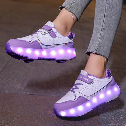 Girls USB Light Luminous Skate Sneakers Kids LED Shoes - Kids LED Shoes - Mater Kom - Mad Fly Essentials