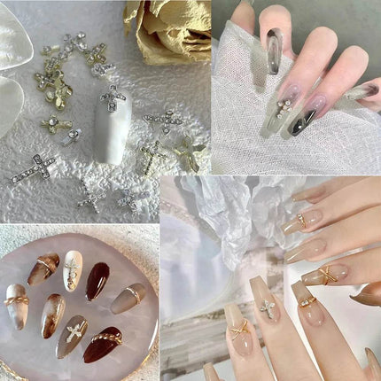 Glitter Cross 20pc Nail Rhinestone Art - Mad Fly Essentials