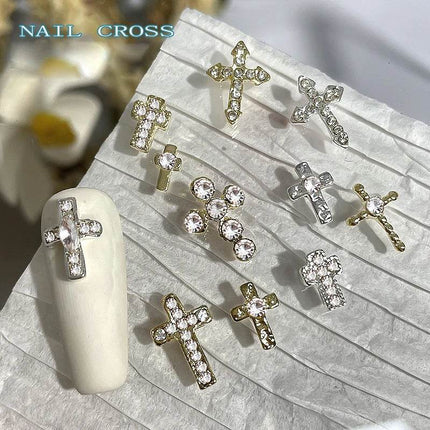 Glitter Cross 20pc Nail Rhinestone Art - Mad Fly Essentials
