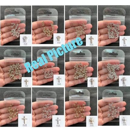 Glitter Cross 20pc Nail Rhinestone Art - Mad Fly Essentials