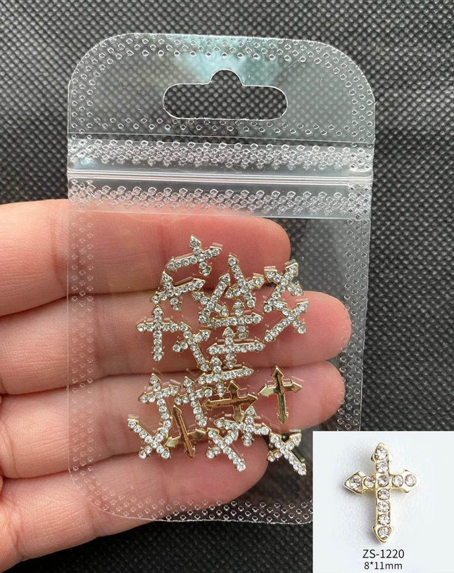Glitter Cross 20pc Rhinestone Art Nail Essentials - Nail Essentials - Elaimei - Mad Fly Essentials