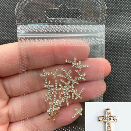 Glitter Cross 20pc Nail Rhinestone Art - Mad Fly Essentials