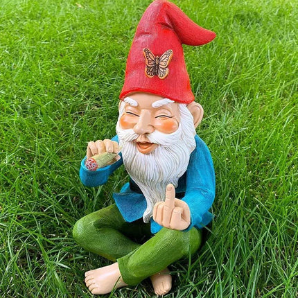 Gnome Smoking Finger Home Figurine Garden Decor - Garden Decor - LED FAIRY - Mad Fly Essentials