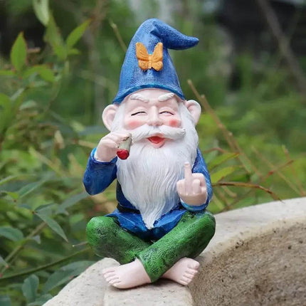 Gnome Smoking Finger Home Figurine Garden Decor - Garden Decor - LED FAIRY - Mad Fly Essentials