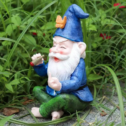 Gnome Smoking Finger Home Figurine Garden Decor - Garden Decor - LED FAIRY - Mad Fly Essentials