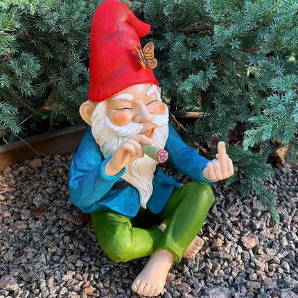 Gnome Smoking Finger Home Figurine Garden Decor - Garden Decor - LED FAIRY - Mad Fly Essentials