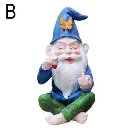 Gnome Smoking Finger Home Figurine Garden Decor - Garden Decor - LED FAIRY - Mad Fly Essentials