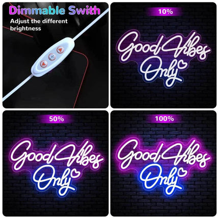 Good Vibes Only Neon LED Bedroom Sign Decor - Sign Decor - LED FAIRY - Mad Fly Essentials