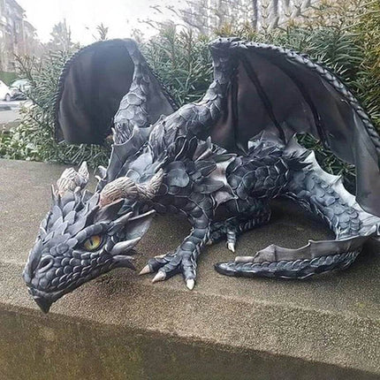 Gothic Medieval Squatting Dragon Sculpture Garden Decor - Garden Decor - Medieval Decor - Mad Fly Essentials