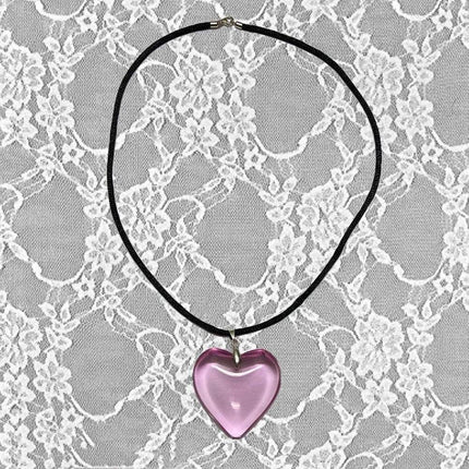 Gothic Wine Red Glass Crystal Punk Heart Necklace - Necklace - CCBYX - Mad Fly Essentials