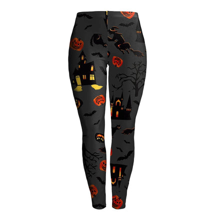 Gothic Women Bottoms Apparel Homewear Plus Activewear Halloween Skull 3D Fitness Leggings - Fitness Leggings - IAMSURE - Mad Fly Essentials