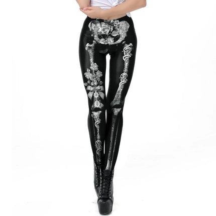 Gothic Women Bottoms Apparel Homewear Plus Activewear Halloween Skull 3D Fitness Leggings - Fitness Leggings - IAMSURE - Mad Fly Essentials